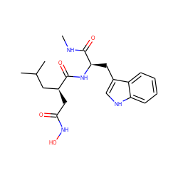 CNC(=O)[C@@H](Cc1c[nH]c2ccccc12)NC(=O)[C@@H](CC(=O)NO)CC(C)C ZINC000003872720