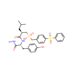 CNC(=O)[C@@H](Cc1ccc(O)cc1)NC(=O)[C@@H](CC(C)C)C[P@](=O)(O)Cc1ccc(S(=O)(=O)c2ccccc2)cc1 ZINC000028760927