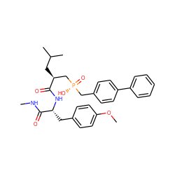 CNC(=O)[C@@H](Cc1ccc(OC)cc1)NC(=O)[C@@H](CC(C)C)C[P@](=O)(O)Cc1ccc(-c2ccccc2)cc1 ZINC000028973993