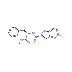 CNC(=O)[C@@H](Cc1ccccc1)NC(=O)c1cc2cc(Cl)ccc2[nH]1 ZINC000013780541