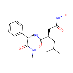 CNC(=O)[C@@H](NC(=O)[C@@H](CC(=O)NO)CC(C)C)c1ccccc1 ZINC000001542018