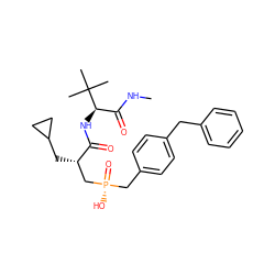 CNC(=O)[C@@H](NC(=O)[C@@H](CC1CC1)C[P@](=O)(O)Cc1ccc(Cc2ccccc2)cc1)C(C)(C)C ZINC000028973583