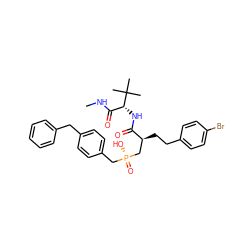 CNC(=O)[C@@H](NC(=O)[C@@H](CCc1ccc(Br)cc1)C[P@](=O)(O)Cc1ccc(Cc2ccccc2)cc1)C(C)(C)C ZINC000026395283