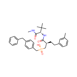 CNC(=O)[C@@H](NC(=O)[C@@H](CCc1cccc(C)c1)C[P@](=O)(O)Cc1ccc(Cc2ccccc2)cc1)C(C)(C)C ZINC000026396572