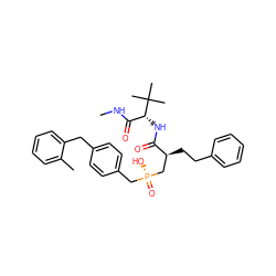 CNC(=O)[C@@H](NC(=O)[C@@H](CCc1ccccc1)C[P@](=O)(O)Cc1ccc(Cc2ccccc2C)cc1)C(C)(C)C ZINC000026394367