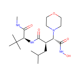 CNC(=O)[C@@H](NC(=O)[C@H](CC(C)C)[C@@H](C(=O)NO)N1CCOCC1)C(C)(C)C ZINC000013802385