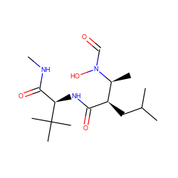 CNC(=O)[C@@H](NC(=O)[C@H](CC(C)C)[C@H](C)N(O)C=O)C(C)(C)C ZINC000026251250