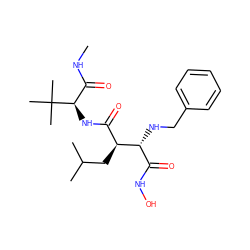 CNC(=O)[C@@H](NC(=O)[C@H](CC(C)C)[C@H](NCc1ccccc1)C(=O)NO)C(C)(C)C ZINC000013802389
