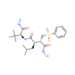 CNC(=O)[C@@H](NC(=O)[C@H](CC(C)C)[C@H](NS(=O)(=O)c1ccccc1)C(=O)NO)C(C)(C)C ZINC000013802345
