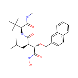 CNC(=O)[C@@H](NC(=O)[C@H](CC(C)C)[C@H](OCc1ccc2ccccc2c1)C(=O)NO)C(C)(C)C ZINC000013802404
