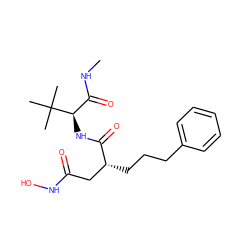 CNC(=O)[C@@H](NC(=O)[C@H](CCCc1ccccc1)CC(=O)NO)C(C)(C)C ZINC000013779287