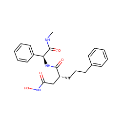 CNC(=O)[C@@H](NC(=O)[C@H](CCCc1ccccc1)CC(=O)NO)c1ccccc1 ZINC000013779281