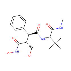 CNC(=O)[C@@H](NC(=O)[C@H](c1ccccc1)[C@H](CO)C(=O)NO)C(C)(C)C ZINC000013473799