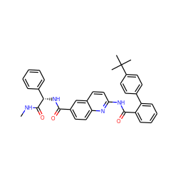 CNC(=O)[C@@H](NC(=O)c1ccc2nc(NC(=O)c3ccccc3-c3ccc(C(C)(C)C)cc3)ccc2c1)c1ccccc1 ZINC000095560408