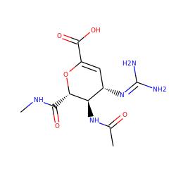 CNC(=O)[C@@H]1OC(C(=O)O)=C[C@H](N=C(N)N)[C@H]1NC(C)=O ZINC000026739500