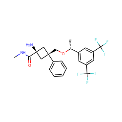 CNC(=O)[C@]1(N)C[C@](CO[C@H](C)c2cc(C(F)(F)F)cc(C(F)(F)F)c2)(c2ccccc2)C1 ZINC000101061827