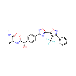 CNC(=O)[C@H](C)NC(=O)[C@@H](O)c1ccc(-c2noc(-c3onc(-c4ccccc4)c3C(F)(F)F)n2)cc1 ZINC000167853700