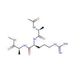 CNC(=O)[C@H](C)NC(=O)[C@H](CCCNC(=N)N)NC(=O)[C@H](C)NC(C)=O ZINC000049046214