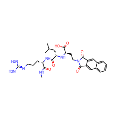 CNC(=O)[C@H](CCCN=C(N)N)NC(=O)[C@H](CC(C)C)N[C@H](CCN1C(=O)c2cc3ccccc3cc2C1=O)C(=O)O ZINC000027739520