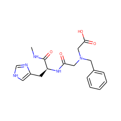 CNC(=O)[C@H](Cc1c[nH]cn1)NC(=O)CN(CC(=O)O)Cc1ccccc1 ZINC000146418272