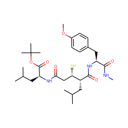 CNC(=O)[C@H](Cc1ccc(OC)cc1)NC(=O)[C@H](CC(C)C)[C@@H](S)CC(=O)N[C@@H](CC(C)C)C(=O)OC(C)(C)C ZINC000027320162