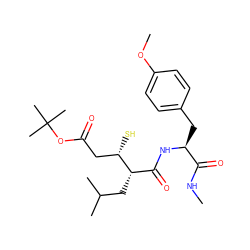 CNC(=O)[C@H](Cc1ccc(OC)cc1)NC(=O)[C@H](CC(C)C)[C@@H](S)CC(=O)OC(C)(C)C ZINC000013731957