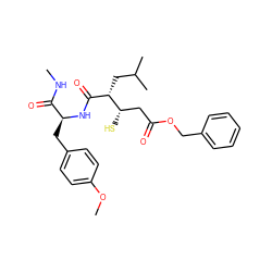 CNC(=O)[C@H](Cc1ccc(OC)cc1)NC(=O)[C@H](CC(C)C)[C@@H](S)CC(=O)OCc1ccccc1 ZINC000013731945