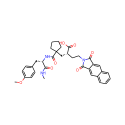 CNC(=O)[C@H](Cc1ccc(OC)cc1)NC(=O)C1(C[C@@H](CCN2C(=O)c3cc4ccccc4cc3C2=O)C(=O)O)CCCC1 ZINC000029464371