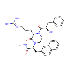CNC(=O)[C@H](Cc1ccc2ccccc2c1)N1CCN(C(=O)[C@H](N)Cc2ccccc2)[C@@H](CCCN=C(N)N)C1=O ZINC000084620856