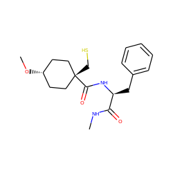 CNC(=O)[C@H](Cc1ccccc1)NC(=O)[C@]1(CS)CC[C@H](OC)CC1 ZINC000100821463