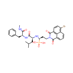 CNC(=O)[C@H](Cc1ccccc1)NC(=O)[C@H](CC(C)C)N[C@@H](CCN1C(=O)c2cccc3c(Br)ccc(c23)C1=O)P(=O)(O)O ZINC000026673396