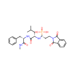 CNC(=O)[C@H](Cc1ccccc1)NC(=O)[C@H](CC(C)C)N[C@@H](CCN1C(=O)c2ccccc2C1=O)P(=O)(O)O ZINC000014276174