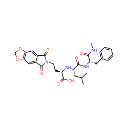 CNC(=O)[C@H](Cc1ccccc1)NC(=O)[C@H](CC(C)C)N[C@H](CCN1C(=O)c2cc3c(cc2C1=O)OCO3)C(=O)O ZINC000027734816