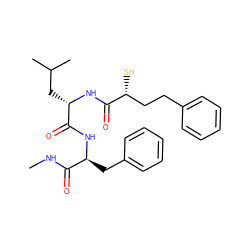 CNC(=O)[C@H](Cc1ccccc1)NC(=O)[C@H](CC(C)C)NC(=O)[C@H](S)CCc1ccccc1 ZINC000003812213