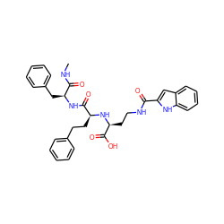 CNC(=O)[C@H](Cc1ccccc1)NC(=O)[C@H](CCc1ccccc1)N[C@@H](CCNC(=O)c1cc2ccccc2[nH]1)C(=O)O ZINC000027300244