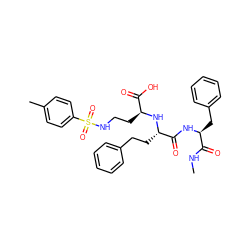 CNC(=O)[C@H](Cc1ccccc1)NC(=O)[C@H](CCc1ccccc1)N[C@@H](CCNS(=O)(=O)c1ccc(C)cc1)C(=O)O ZINC000027299027