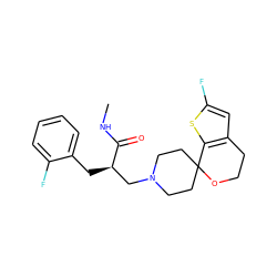 CNC(=O)[C@H](Cc1ccccc1F)CN1CCC2(CC1)OCCc1cc(F)sc12 ZINC000084742636
