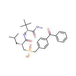 CNC(=O)[C@H](NC(=O)[C@@H](CC(C)C)C[P@](=O)(O)Cc1ccc(C(=O)c2ccccc2)cc1)C(C)(C)C ZINC000028760161