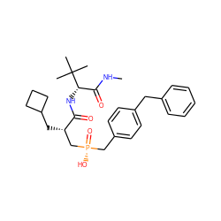 CNC(=O)[C@H](NC(=O)[C@@H](CC1CCC1)C[P@](=O)(O)Cc1ccc(Cc2ccccc2)cc1)C(C)(C)C ZINC000028761327