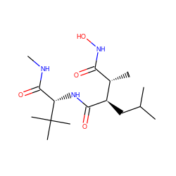 CNC(=O)[C@H](NC(=O)[C@H](CC(C)C)[C@@H](C)C(=O)NO)C(C)(C)C ZINC000026376673