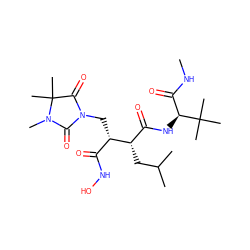 CNC(=O)[C@H](NC(=O)[C@H](CC(C)C)[C@@H](CN1C(=O)N(C)C(C)(C)C1=O)C(=O)NO)C(C)(C)C ZINC000026381247