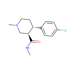 CNC(=O)[C@H]1CN(C)CC[C@@H]1c1ccc(Cl)cc1 ZINC000013862754