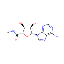 CNC(=O)[C@H]1O[C@@H](n2cnc3c(N)ncnc32)[C@H](O)[C@@H]1O ZINC000001683110