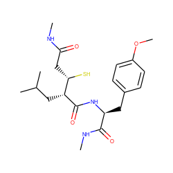 CNC(=O)C[C@H](S)[C@@H](CC(C)C)C(=O)N[C@@H](Cc1ccc(OC)cc1)C(=O)NC ZINC000011688434