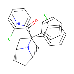 CNC(=O)C1(c2ccccc2)C[C@@H]2CC[C@H](C1)N2C(c1ccccc1Cl)c1ccccc1Cl ZINC000040878256