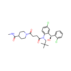 CNC(=O)C1CCN(C(=O)CCC(=O)N(CC(C)(C)C)c2ccc(Cl)cc2[C@H](O)c2ccccc2Cl)CC1 ZINC000066077998