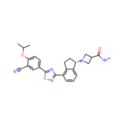 CNC(=O)C1CN([C@H]2CCc3c(-c4noc(-c5ccc(OC(C)C)c(C#N)c5)n4)cccc32)C1 ZINC000204048606