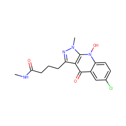 CNC(=O)CCCc1nn(C)c2c1c(=O)c1cc(Cl)ccc1n2O ZINC000014959912