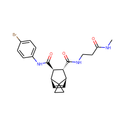 CNC(=O)CCNC(=O)[C@H]1[C@H](C(=O)Nc2ccc(Br)cc2)[C@@H]2C=C[C@H]1C21CC1 ZINC000168499652