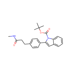 CNC(=O)CCc1ccc(-c2cc3ccccc3n2C(=O)OC(C)(C)C)cc1 ZINC000028822991